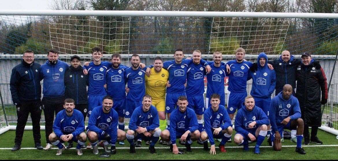 Burghfield before their FA Sunday Cup victory | Pic: Craig Adams