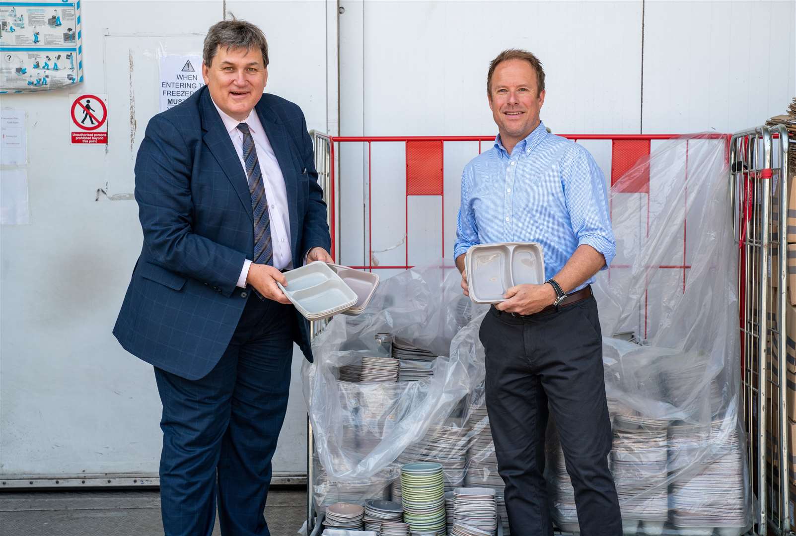 MP Kit Malthouse (left) with Wiltshire Farm Foods' director of corporate affairs, policy and sustainability Lee Sheppard