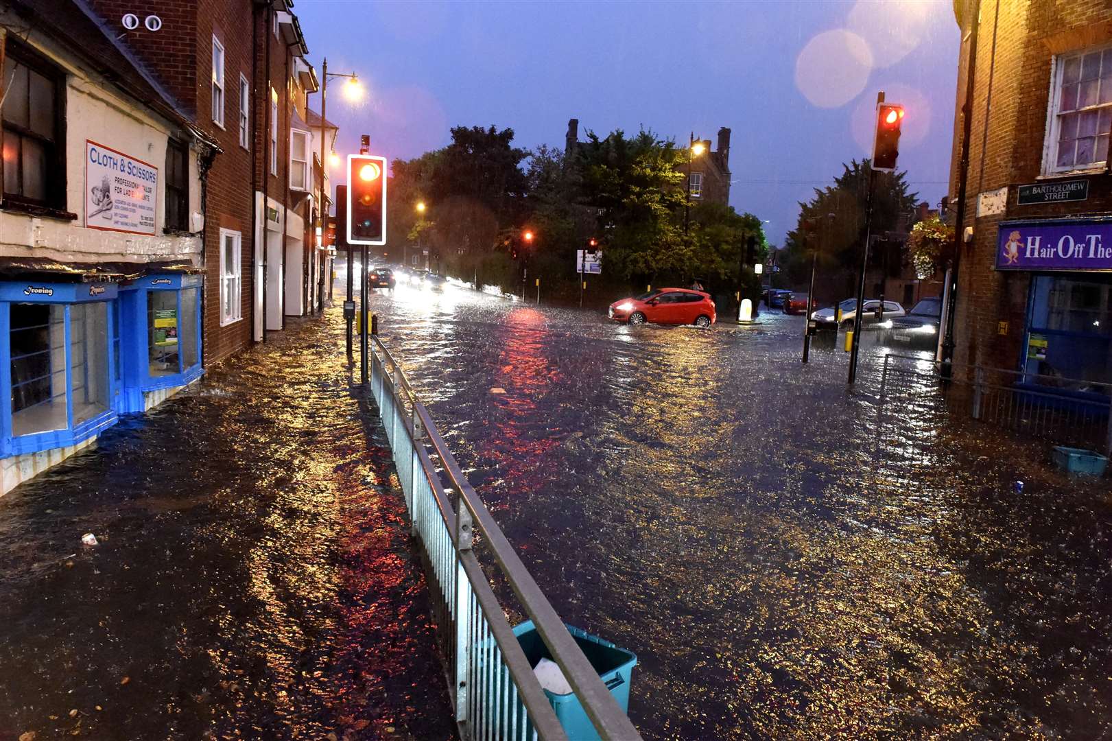Bartholomew Street and Pound Street flooded in 2016