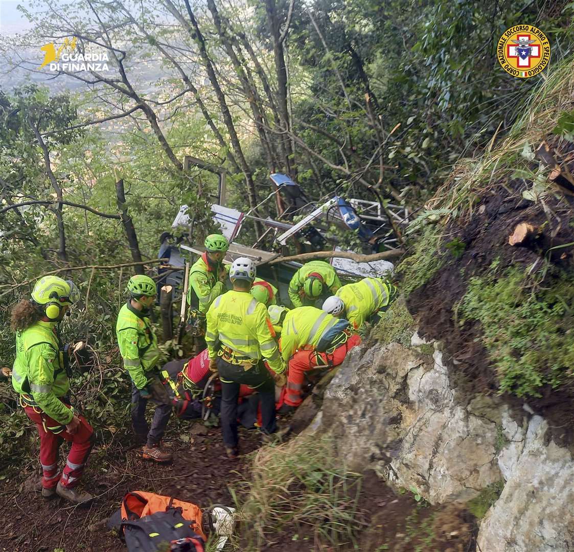 Rescuers at the scene (Soccorso Alpino e Speleologico/AP)