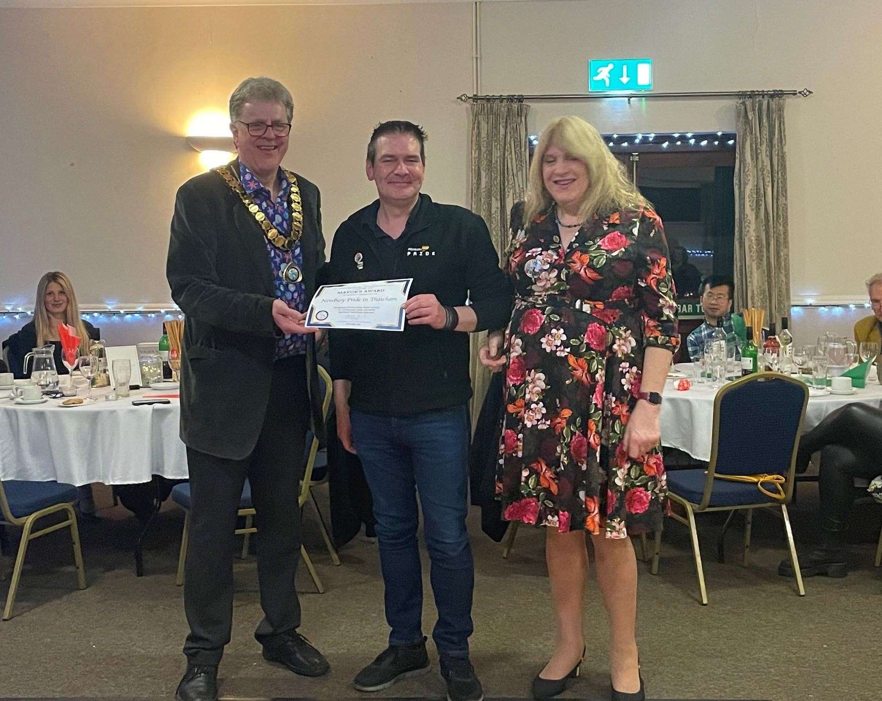 Newbury Pride with mayor of Thatcham Mark Lillycrop, picture: TTC