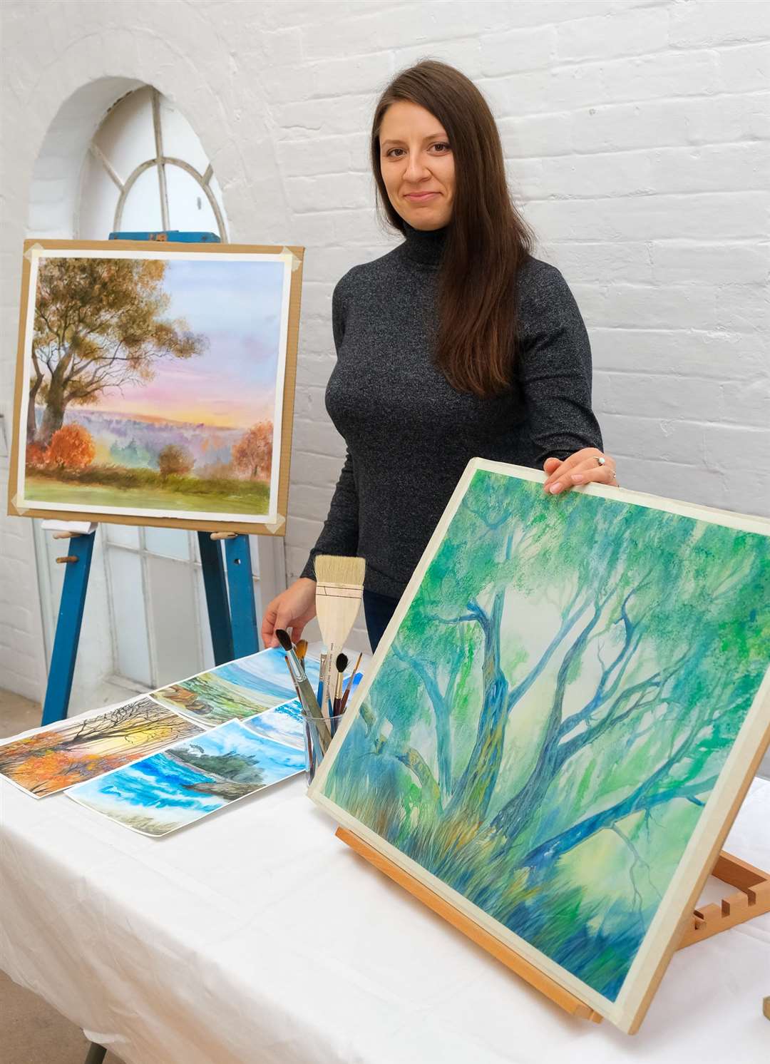 Natasha Siukhina in the studio, picture Phil Cannings