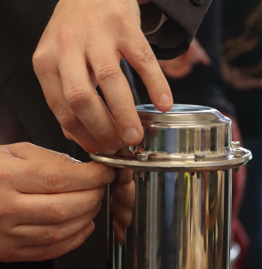 Preparing to plant the time capsule