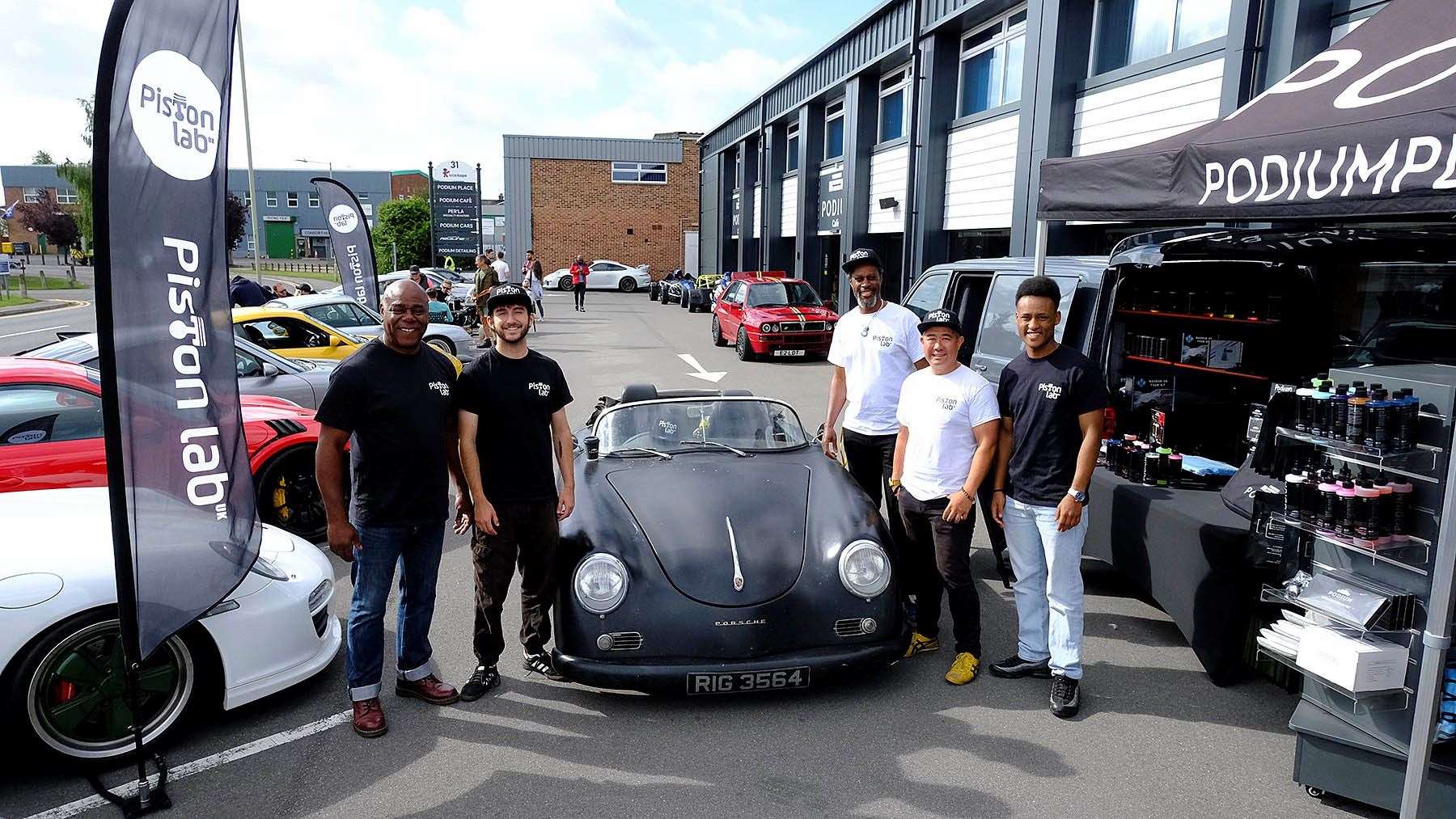 Porsche meet at Podium.Piston members with lovely 356