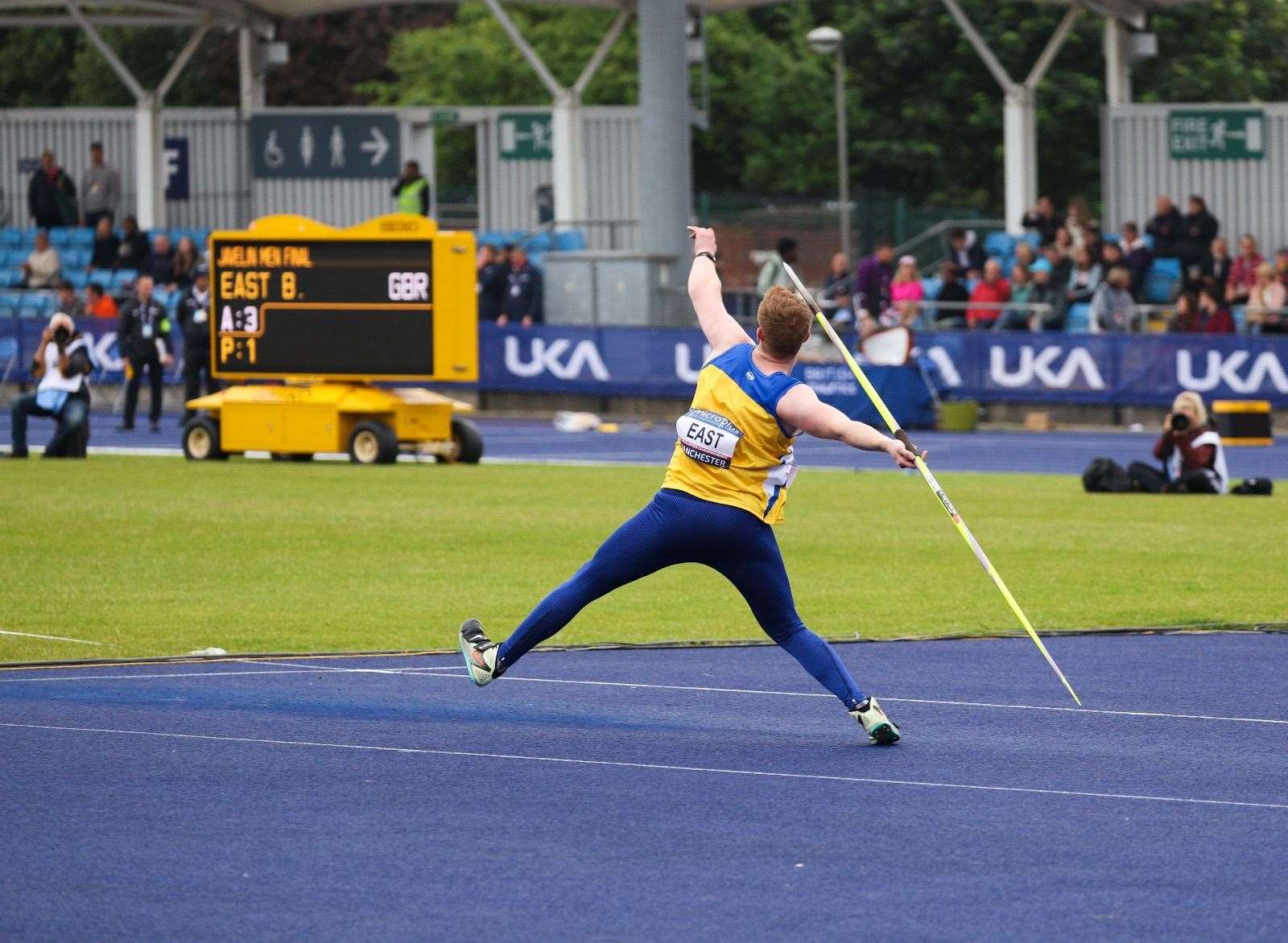 Javelin Thrower Ben East at the 2024 British Athletics Championships in Manchester