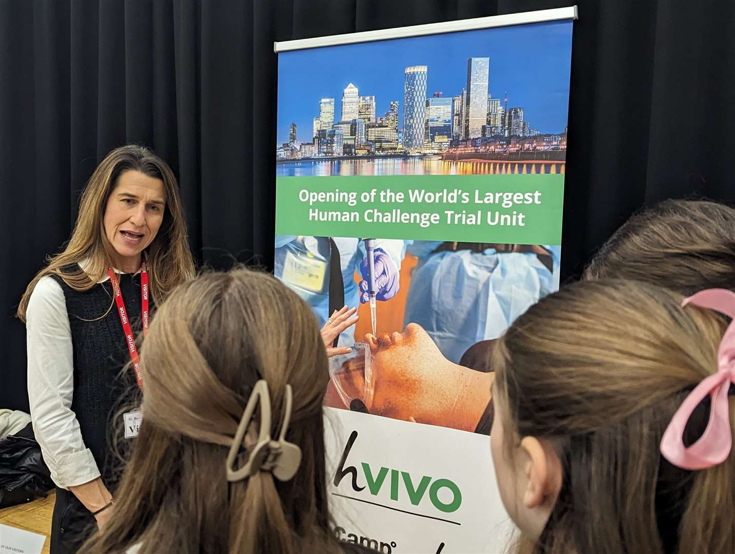 Pupils learning about clinical research at St Bart's careers fair