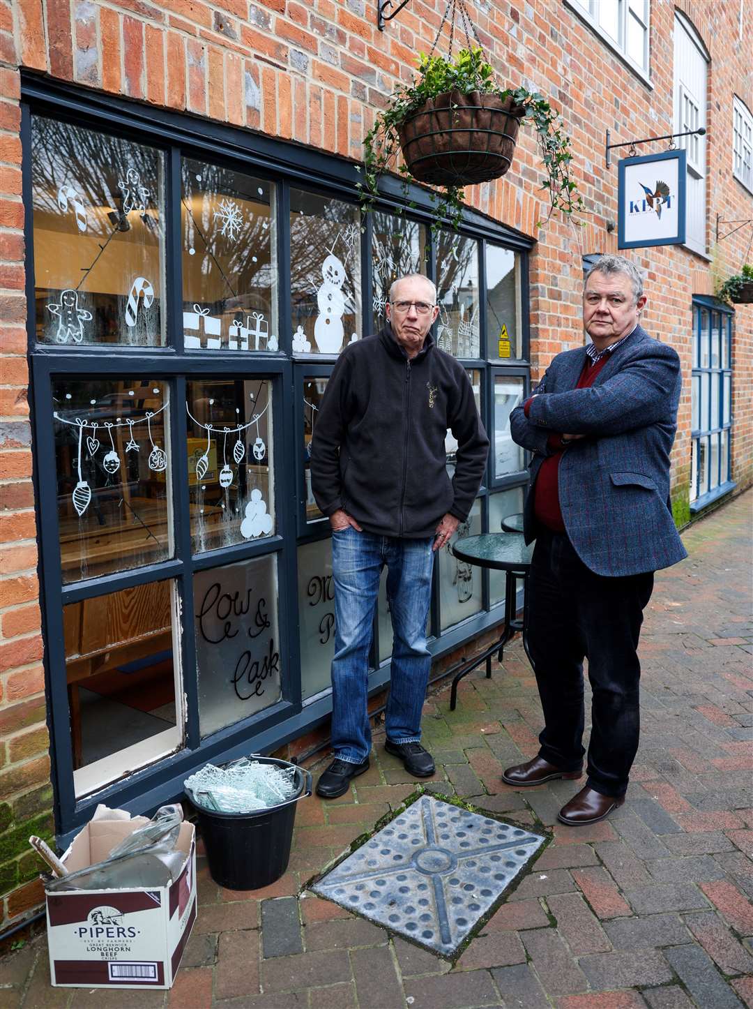 Inch’s Yard business owners Ian Batho (Cow & Cask) and Richard Hayes (Kept Assets Ltd) found both of their properties broken into and ransacked this morning