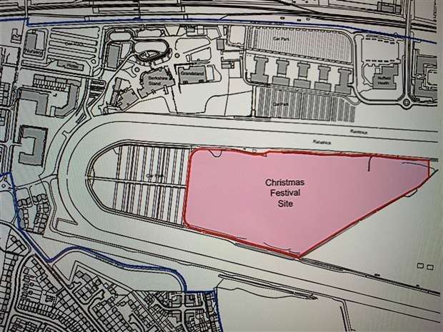 The planned site for the Christmas carnival at Newbury Racecourse