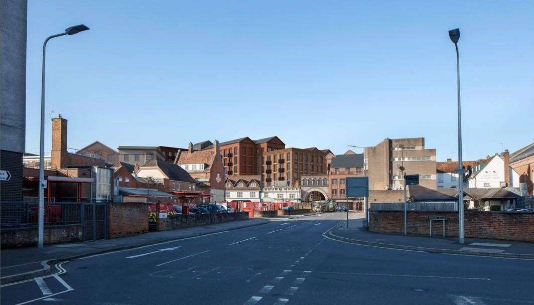 What the redevelopment of the Kennet Shopping centre would look like from Bear Lane if the plans are approved