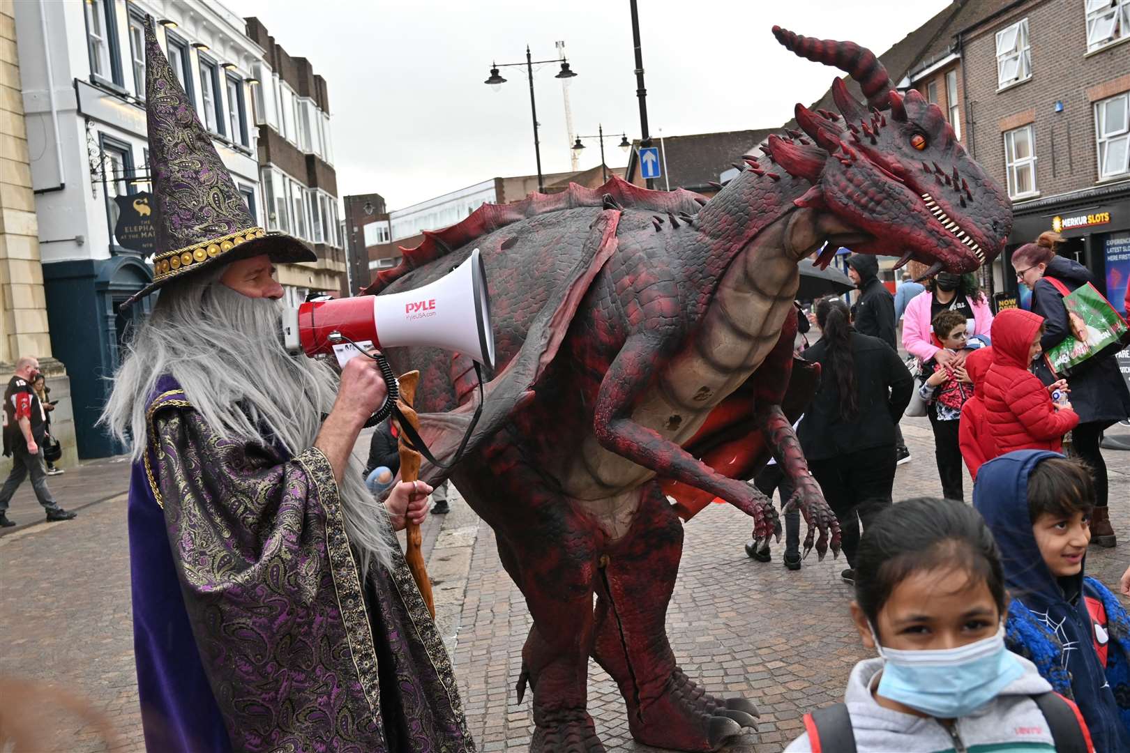 The wizard and the dragon in town.