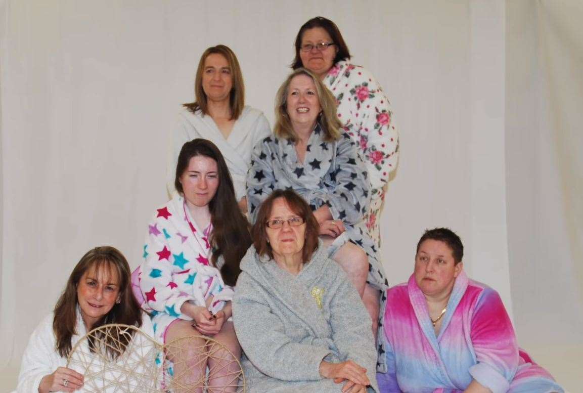 The models in their dressing gowns at the shoot, picture: Hope Strength and Courage