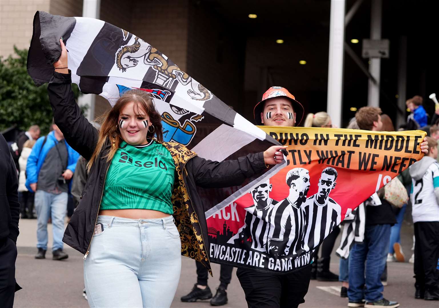 Newcastle United fans ahead of the trophy parade in Newcastle (Owen Humphreys/PA)