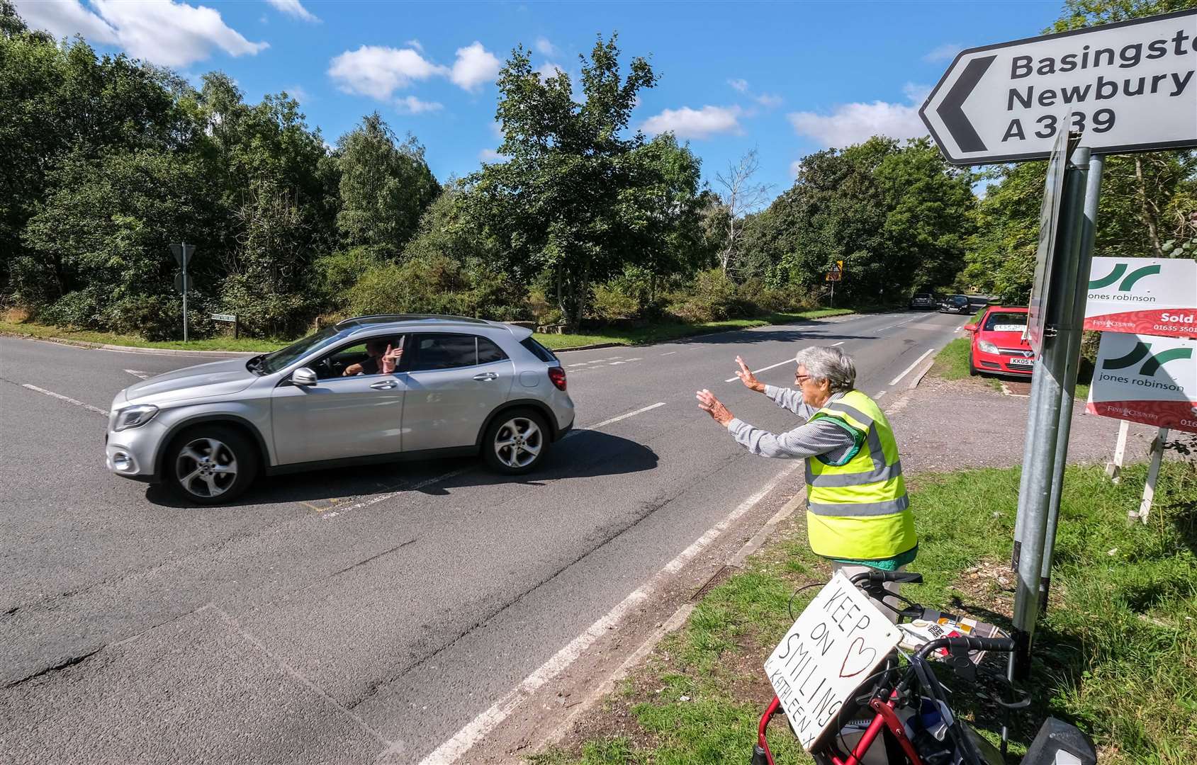A driver says hello