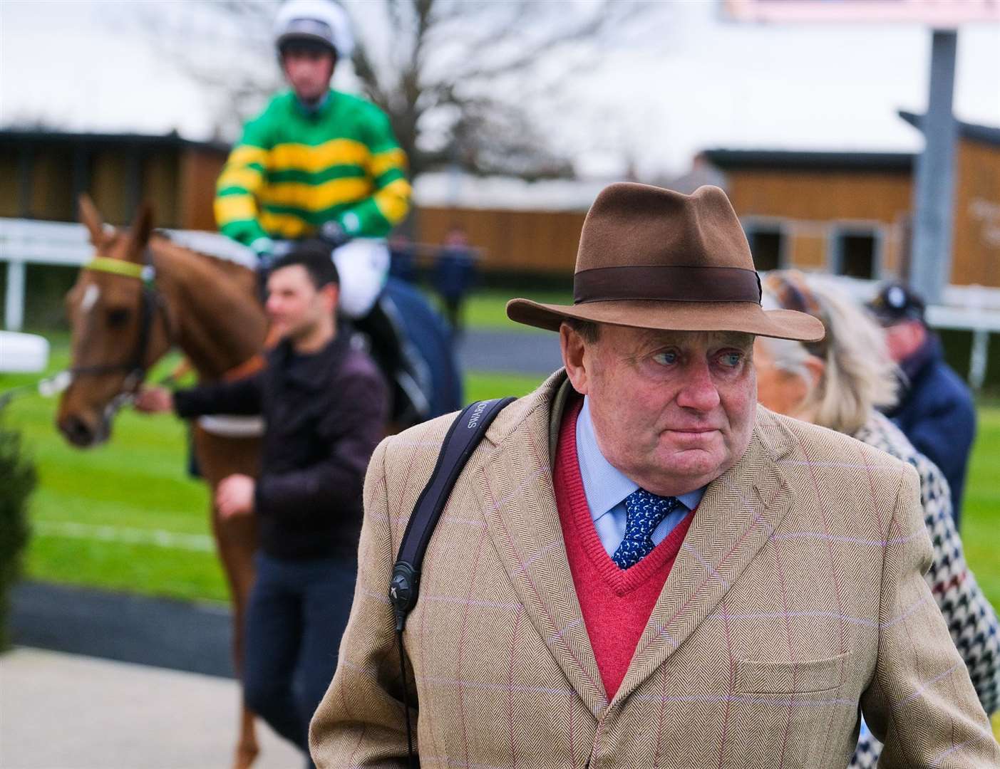 Henderson visited Newbury Racecourse on Friday. Pictures by Phil Cannings