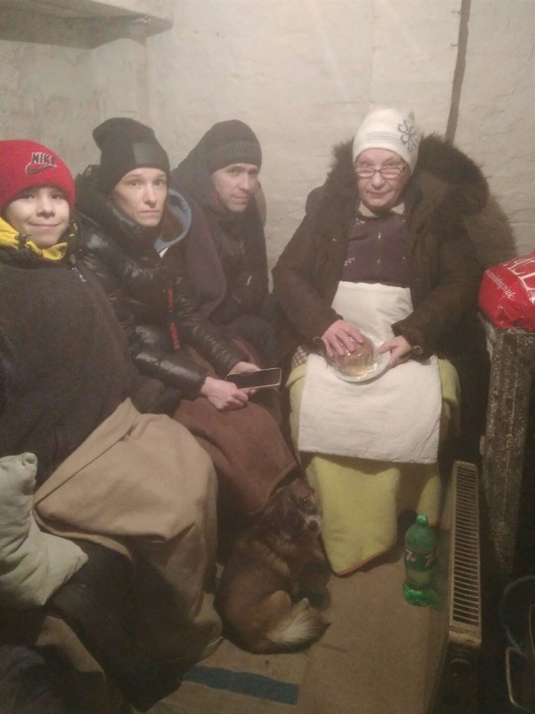 Tanya Tame's family in their cellar in Cherkasy