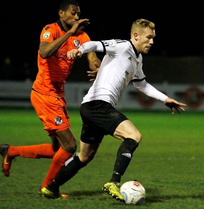 James Clark breaks against Dartford