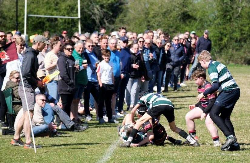 A close contest at the breakdown in Hungerford’s Development Cup final against Reading - Photo: Simon Peel