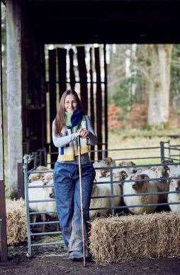 Rare breeds farmer Katie Allen of Loopy Ewes (photographed by Alun Callender) who handcrafts garments, accessories and homewares