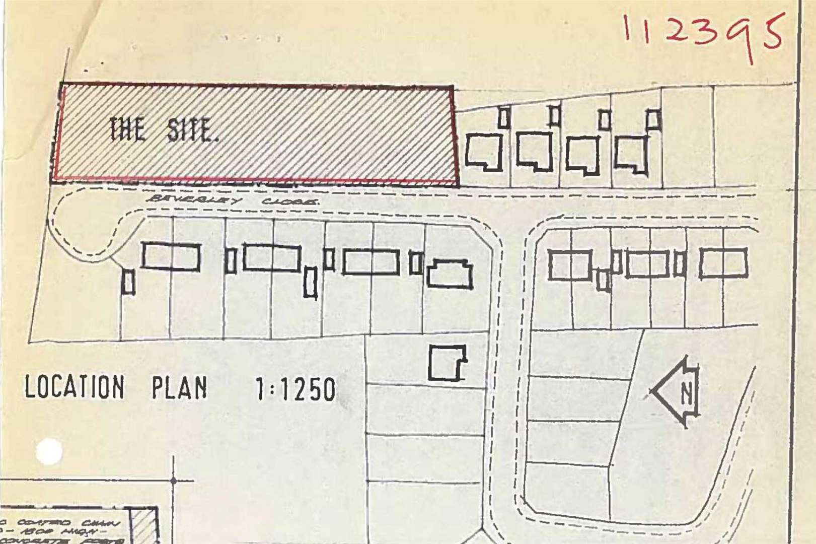 Planning document showing proposed eight bungalows in Beverley Close in 1980