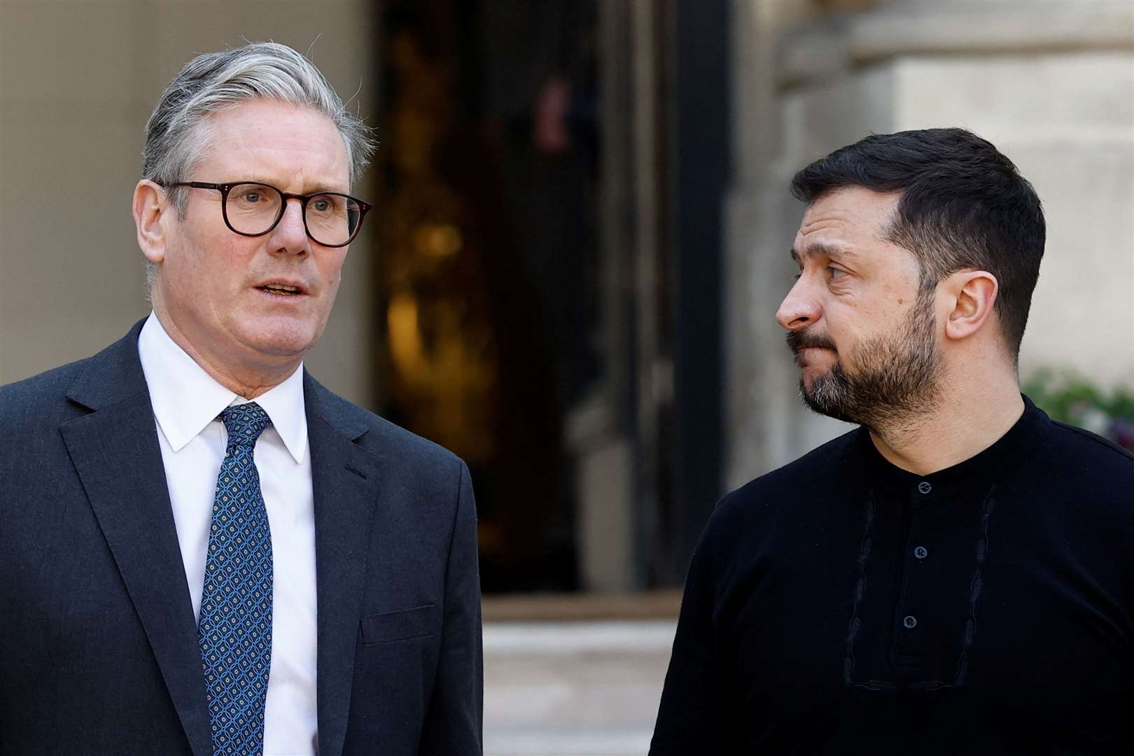 Volodymyr Zelensky with Sir Keir Starmer (Stephanie Lecocq/PA)