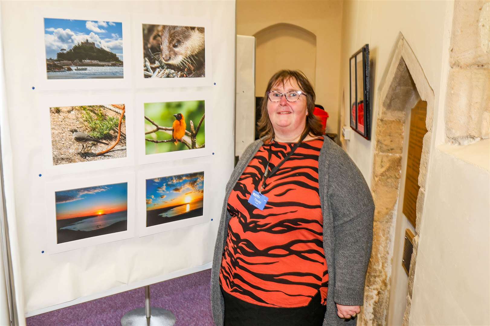 Tracey Crook with her work at Thatcham Photographic Club Exhibition