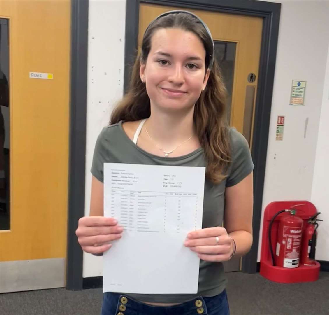 Marath Fitch at St Bartholomew's School celebrates her GCSE results