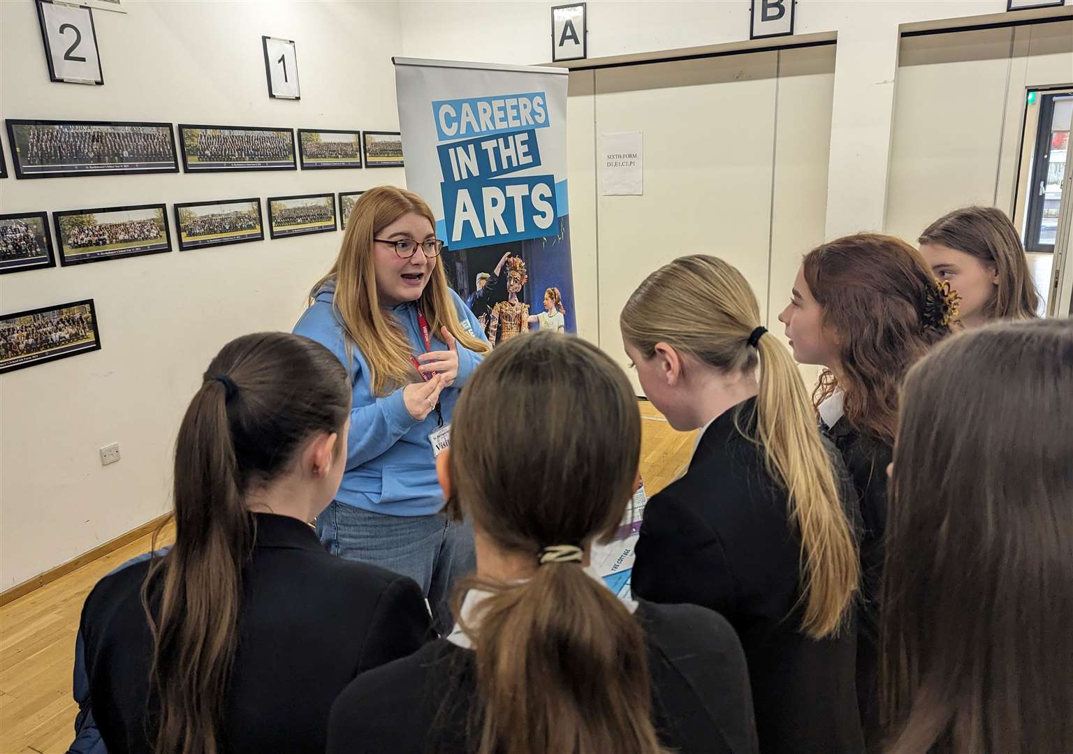 Pupils learning about careers in the arts at St Bart's careers fair