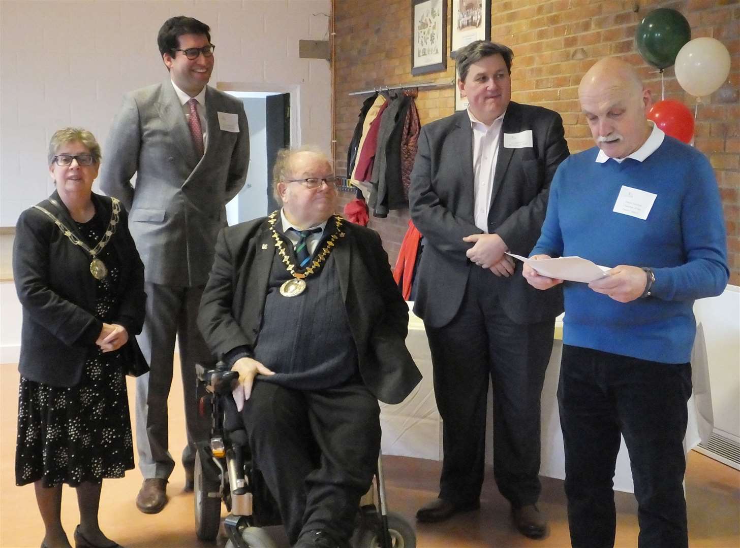 Pamber Heath Parish Council chairman Simon Greaves reciting his welcoming speech