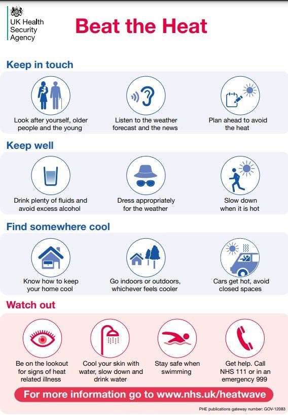 Beat the heat advice was issued by West Berkshire Council
