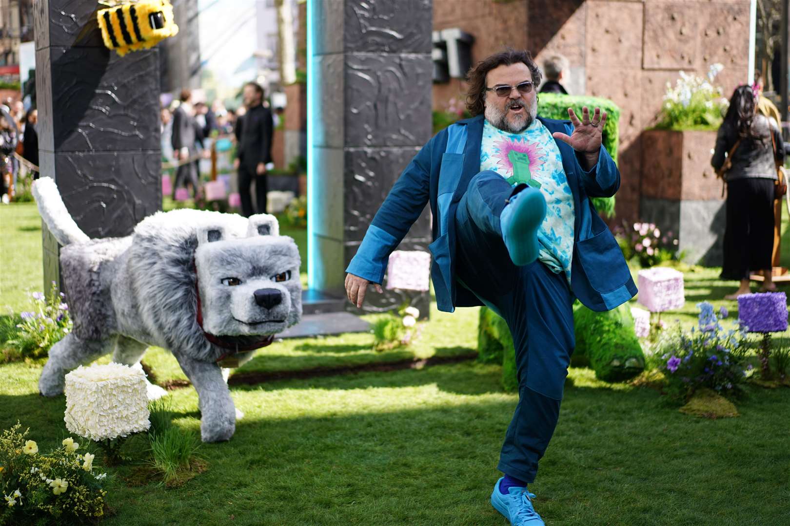 Jack Black’s character in A Minecraft Movie shouts ‘chicken jockey’ which has prompted a viral trend on TikTok (Ben Whitley/PA)