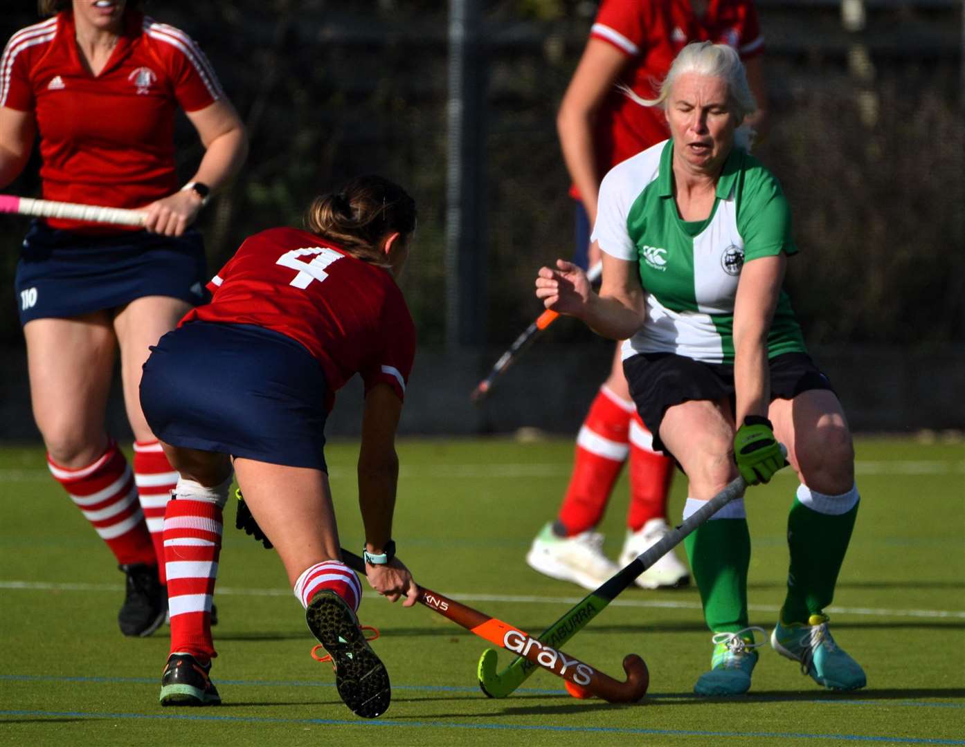 Action from the women’s thirds’ seventh win in succession, a 3-0 victory over Wallingford 4th. Pictures by Chris Forsey