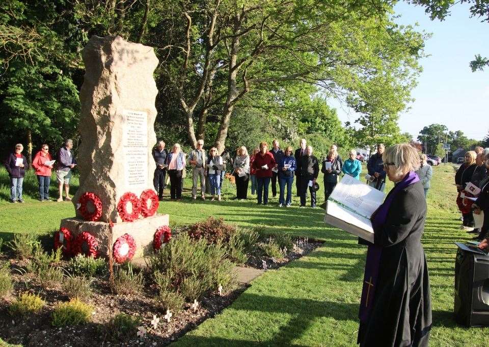 Thursday's VE Day 80 service at Silchester War Memorial. Picture by Pete Hughes