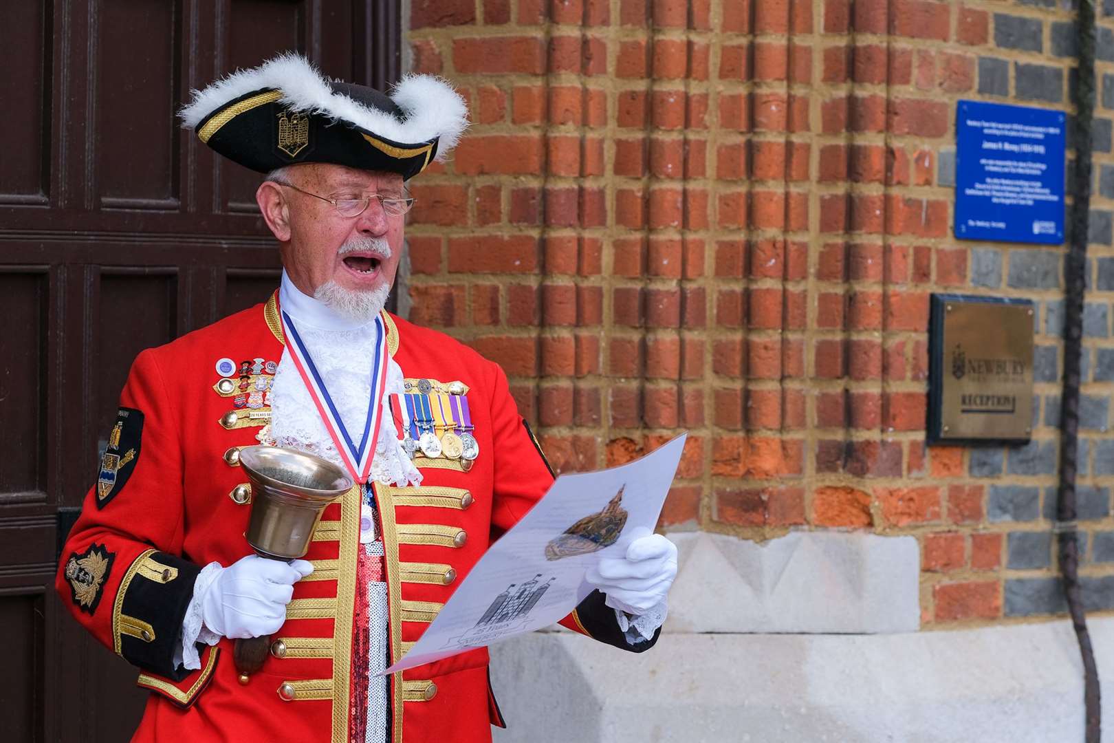 The Newbury Town Crier made the proclamation today (Thursday) in the marketplace