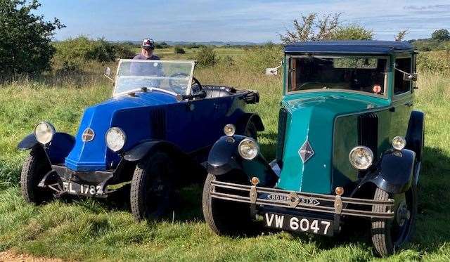Classic cars gather at Greenham Common Control Tower