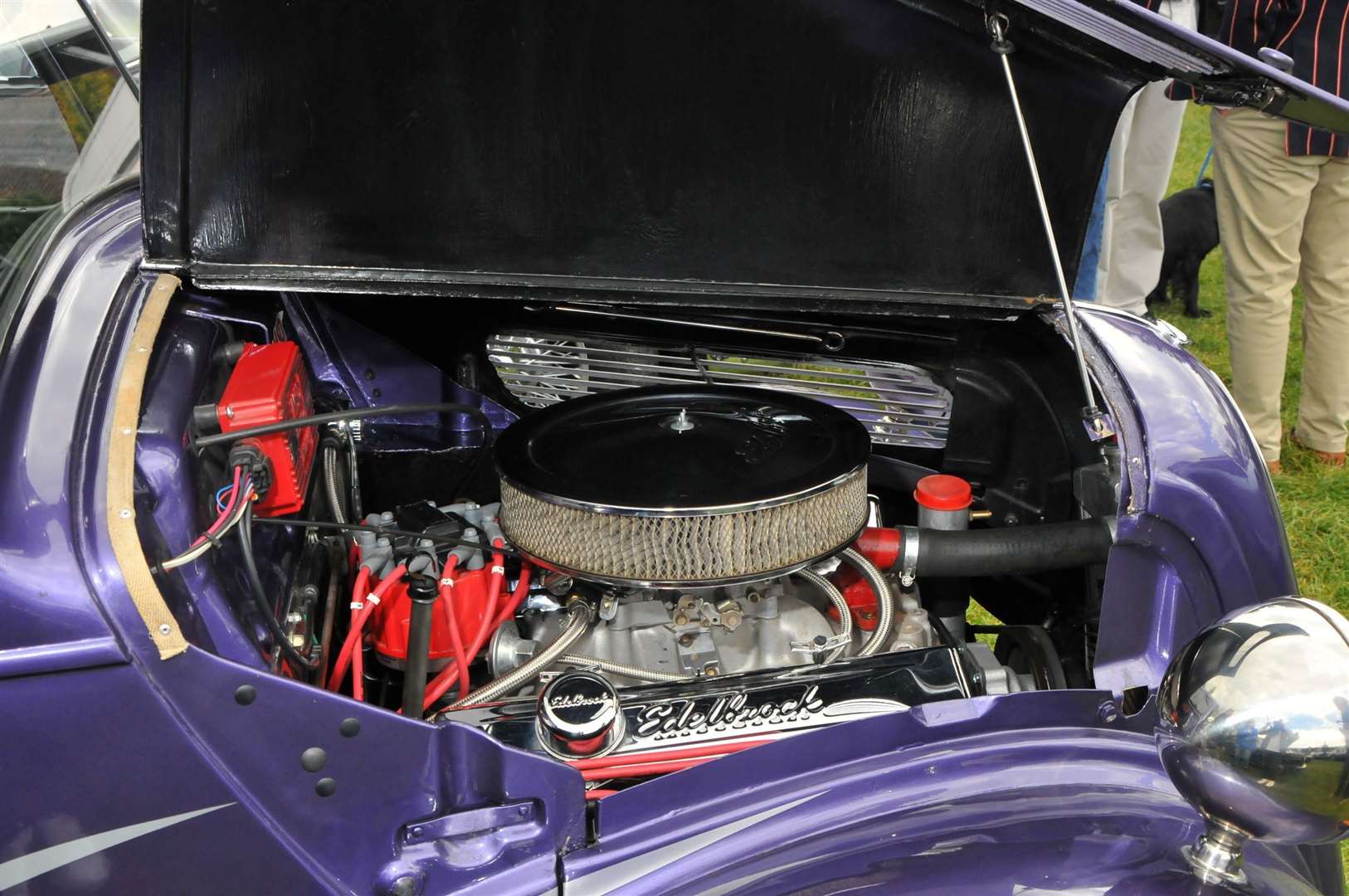Philip Hogburn's Ford Popular hot rod engine, picture Geoff Fletcher