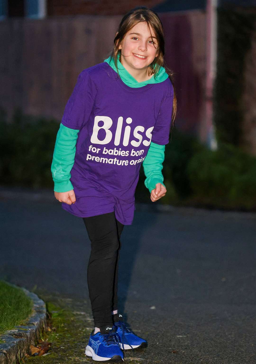 Georgia, who plays football, is doing a sponsored run to raise money for the charity Bliss