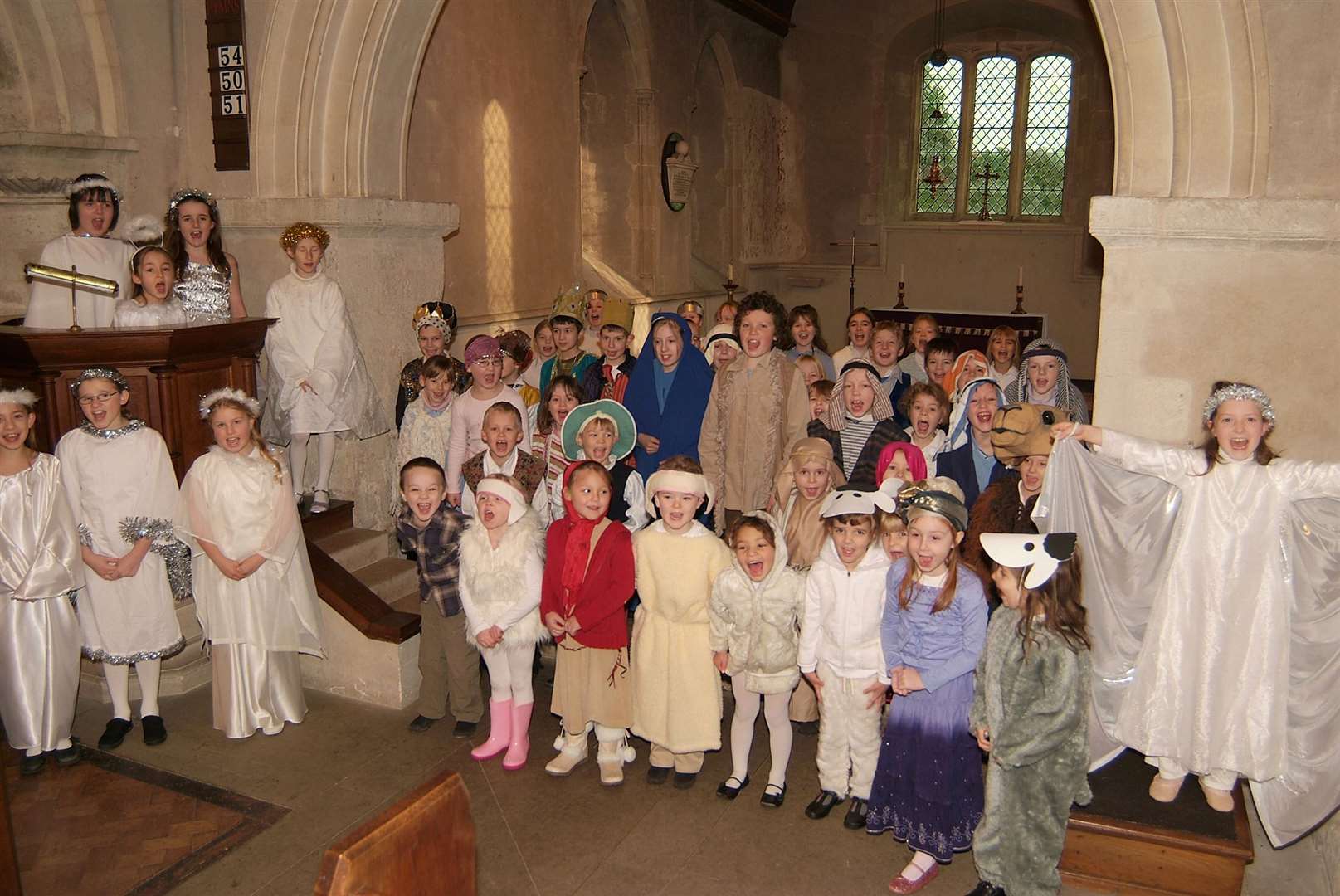 Enborne School’s Christmas nativity, held at St Michael and All Angels Church in Enborne, in 2005.