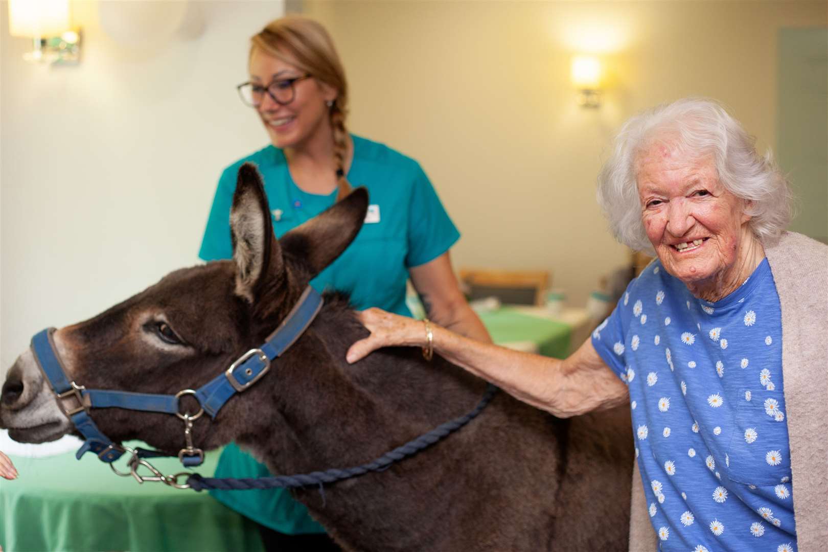 Residents enjoyed getting up close and personal with Barney