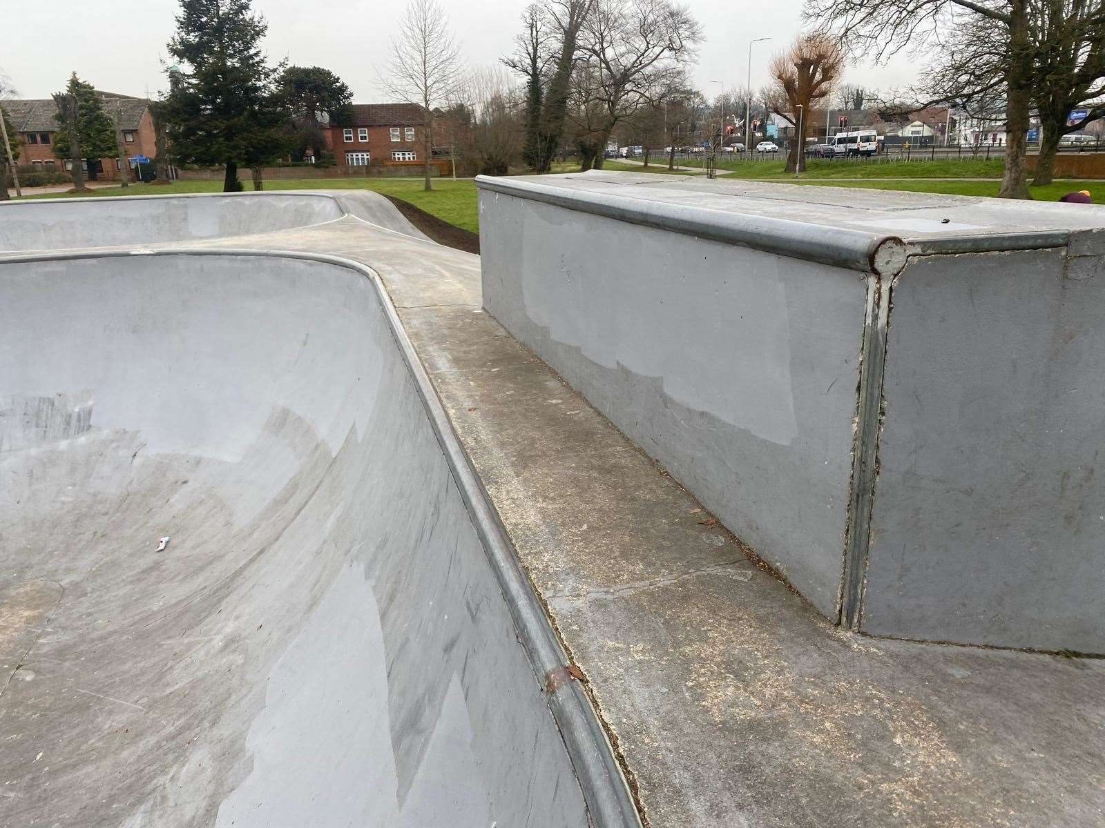 Newbury Town Council carried out graffiti removal and vandalism repair work at Newbury Skatepark in Victoria Park during half term week, a move that has been criticised by residents for its timing