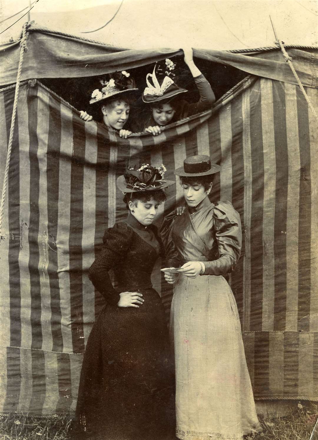 The circus tent at Sanger’s Circus. The woman, top left is believed to be Kate Holloway, Sanger’s niece. Images (except book cover and lions ) courtesy of the National Fairground and Circus Archive, University of Sheffield Library