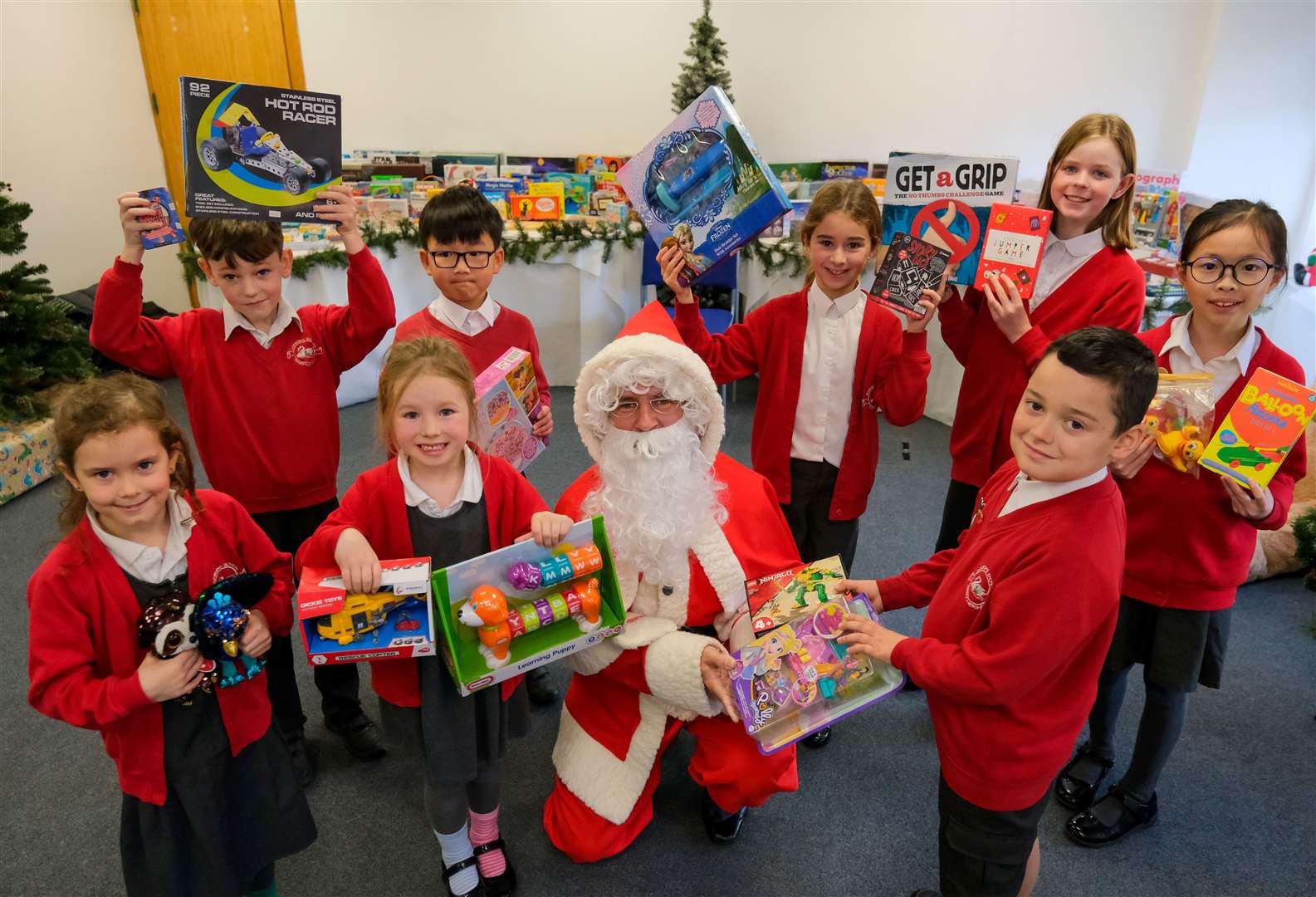 Pupils from Parsons Down with Father Christmas