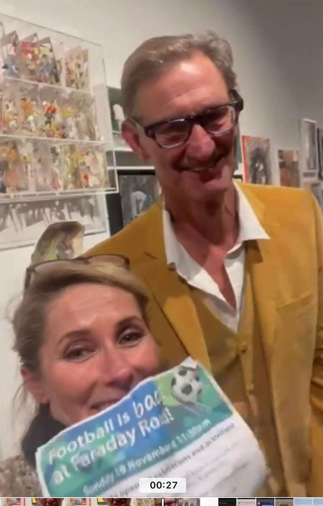 ‘I asked Tony Adams, art collector and panellist in this years exhibition, to record a video message supporting and encouraging children playing at Newbury Faraday Road football pitch opening match,’ said Lenka. ‘He kindly agreed to record the message 🤗for the Newbury community.’