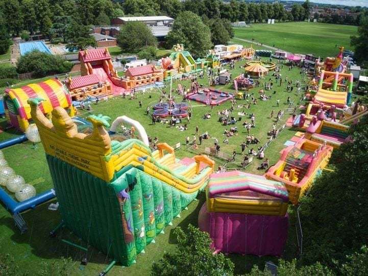 One of the UK's largest touring inflatable theme parks returns to Northcroft Park in Newbury this weekend