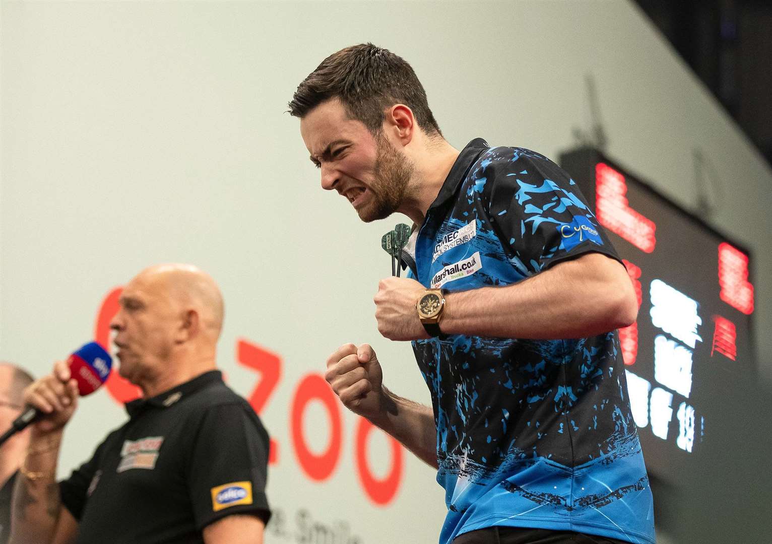 Humphries at last month's Grand Slam of Darts. Pic: Taylor Lanning/PDC