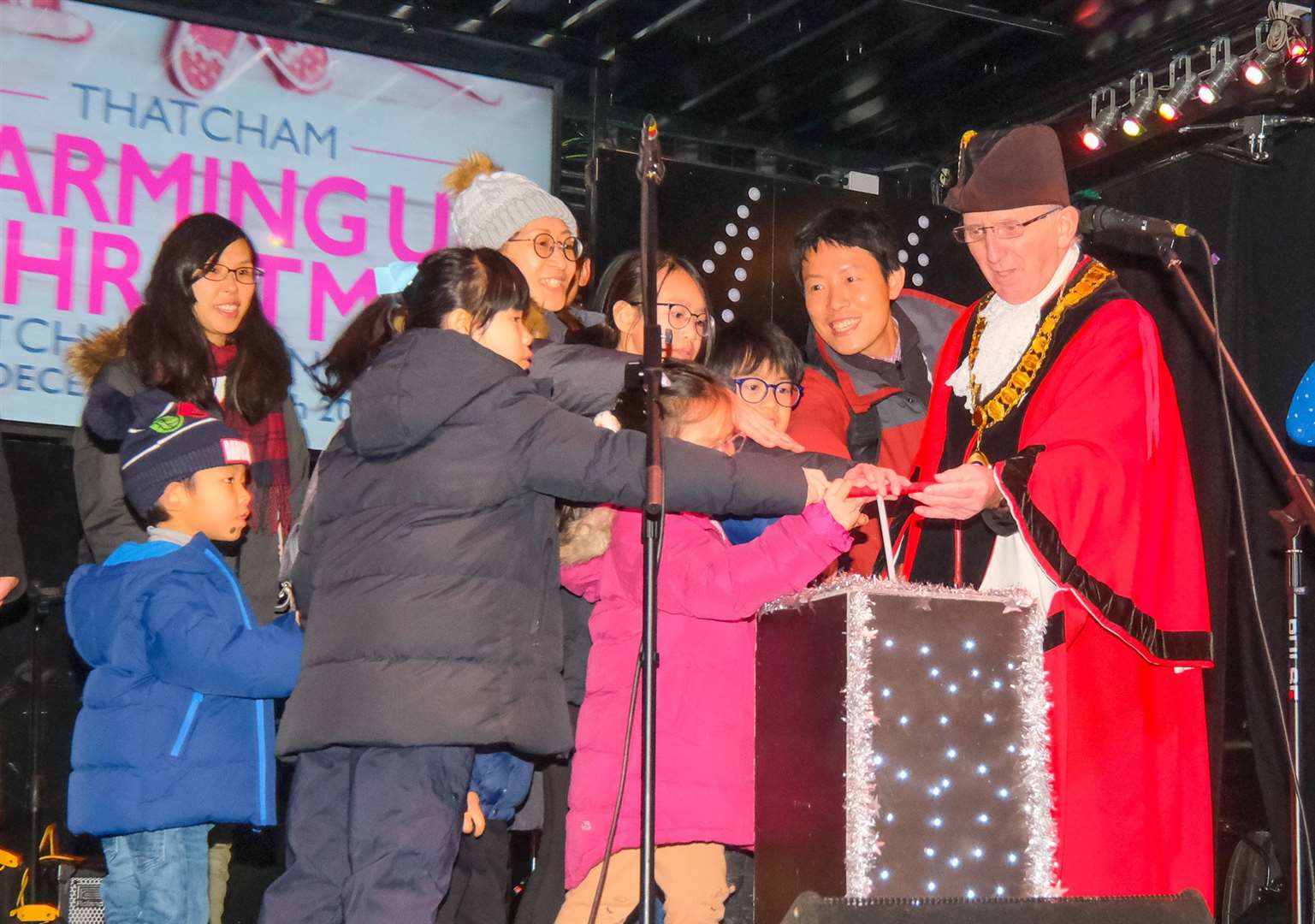 All smiles for the light switch on.