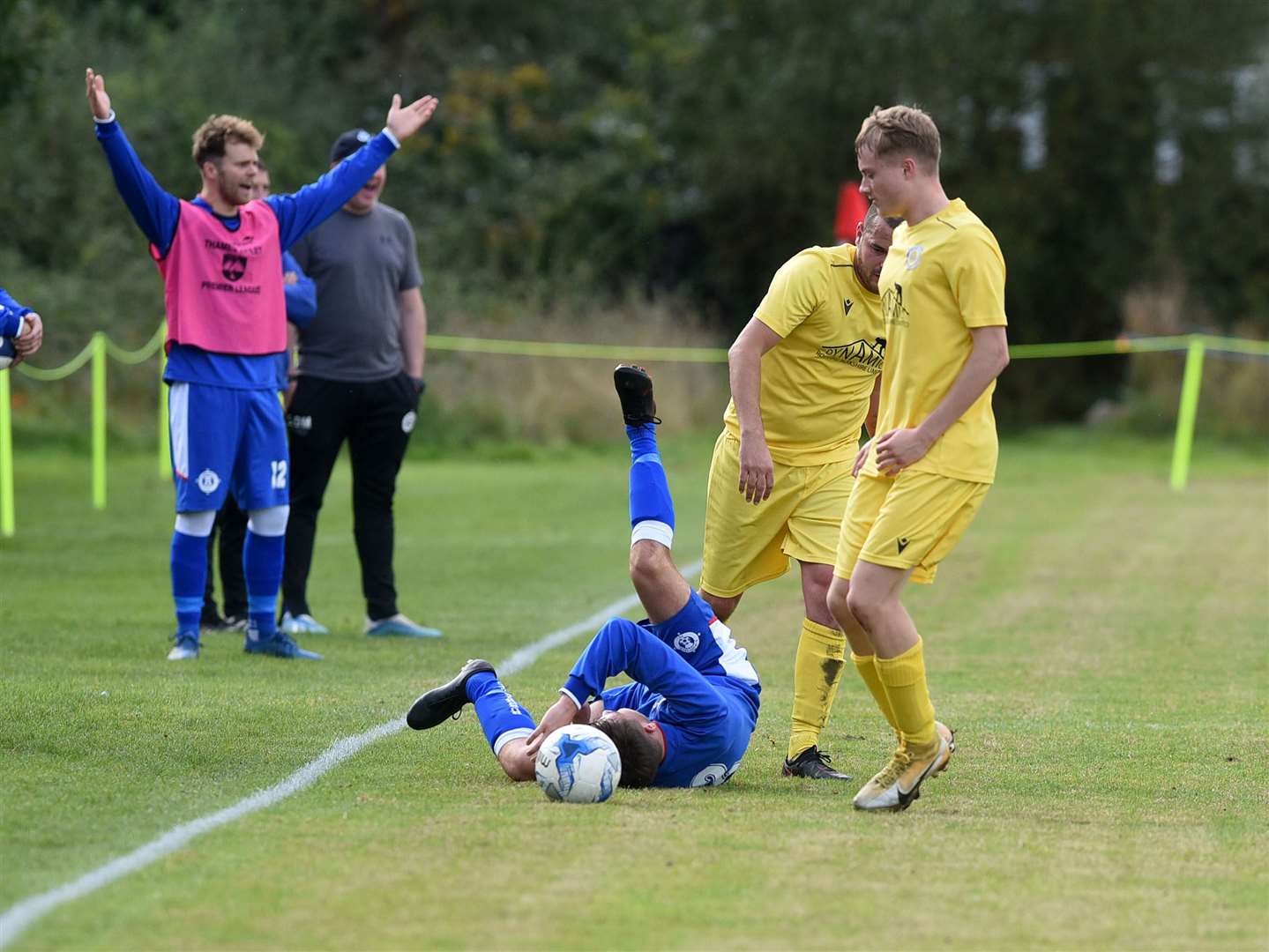 Burghfield are unhappy with the foul