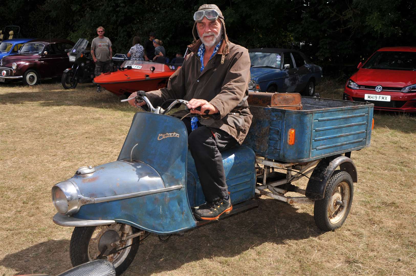 Ray Prior on his 1963 Čezeta, picture Geoff Fletcher