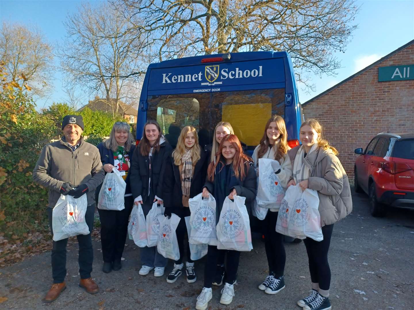 Kennet School children at back of their van about to distribute.. (61245789)