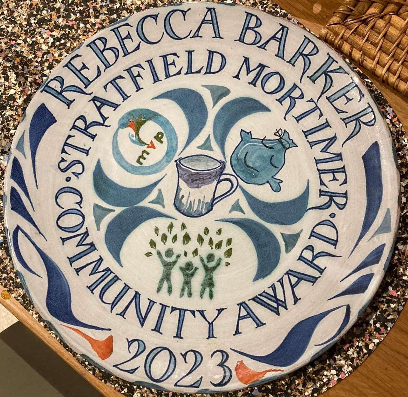 Rebecca Barker’s plate reflected her community work. Credit: Rebecca Barker