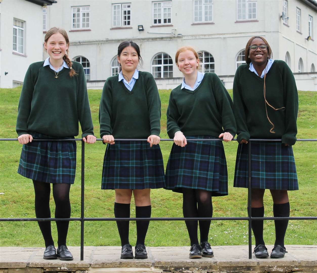 Pupils celebrating at Downe House